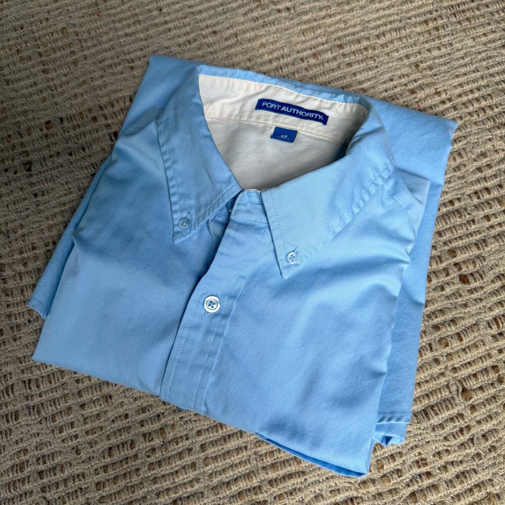 Port Authority Light Blue Oxford Button Down Shirt LT Tall Mens Normcore